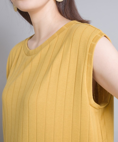 OMNES Another Edition（オムネス アナザーエディション）の「汗染み防止リブノースリーブワンピース（ワンピース・レディース・ブラック/ベージュ/イエロー/ラベンダー・FREE）」の12枚目の写真