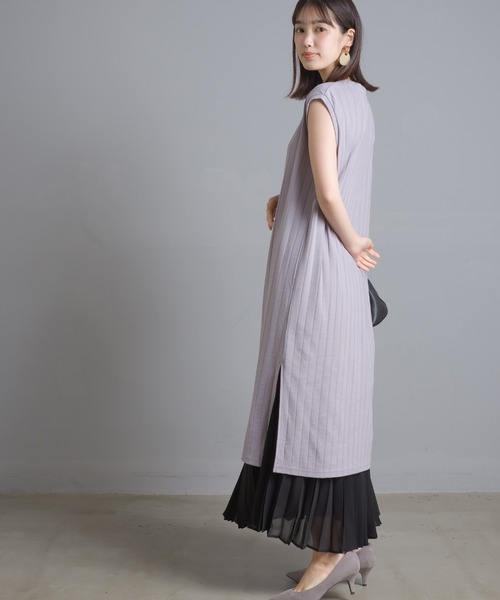 OMNES Another Edition（オムネス アナザーエディション）の「汗染み防止リブノースリーブワンピース（ワンピース・レディース・ブラック/ベージュ/イエロー/ラベンダー・FREE）」の18枚目の写真