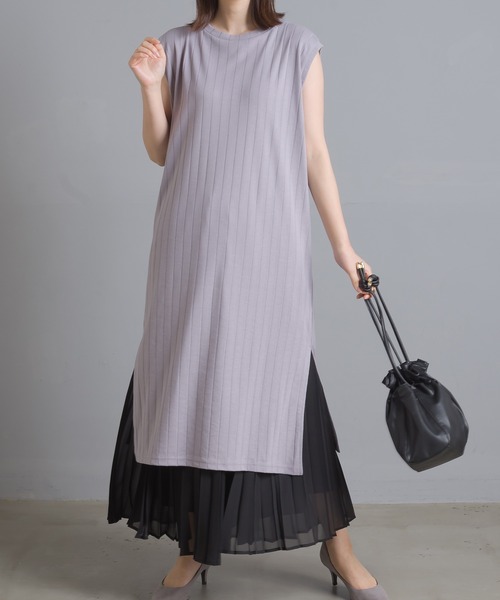 OMNES Another Edition（オムネス アナザーエディション）の「汗染み防止リブノースリーブワンピース（ワンピース・レディース・ブラック/ベージュ/イエロー/ラベンダー・FREE）」の21枚目の写真