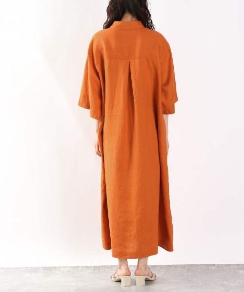yuw（ユウ）の「リネンシャツワンピース　948121（ワンピース・レディース・ブラック/ベージュ/オレンジ/ブルー・FREE）」の12枚目の写真