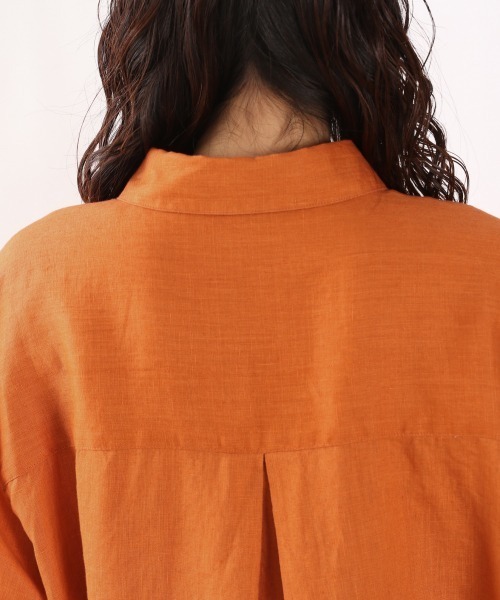 yuw（ユウ）の「リネンシャツワンピース　948121（ワンピース・レディース・ブラック/ベージュ/オレンジ/ブルー・FREE）」の8枚目の写真