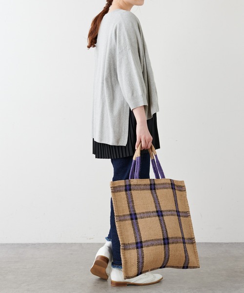 PUAL CE CIN（ピュアルセシン）の「【TARANGO JUTE】ジュートチェックトートバッグ（トートバッグ・レディース・その他1/その他2・FREE）」の8枚目の写真