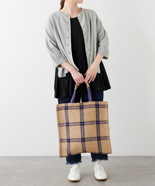 PUAL CE CIN（ピュアルセシン）の「【TARANGO JUTE】ジュートチェックトートバッグ（トートバッグ・レディース・その他1/その他2・FREE）」の5枚目の写真