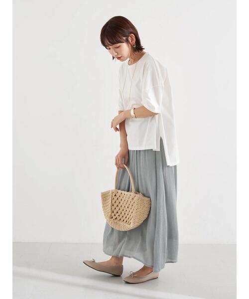 earth music&ecology（アースミュージックアンドエコロジー）の「楊柳クレープフレアスカート ＊（スカート・レディース・ベージュ/ブラウン/ミント/ホワイト系その他2・FREE）」の21枚目の写真