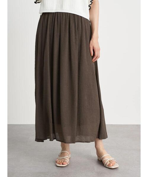 earth music&ecology（アースミュージックアンドエコロジー）の「楊柳クレープフレアスカート ＊（スカート・レディース・ベージュ/ブラウン/ミント/ホワイト系その他2・FREE）」の20枚目の写真