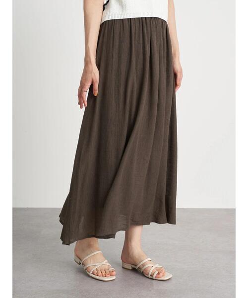 earth music&ecology（アースミュージックアンドエコロジー）の「楊柳クレープフレアスカート ＊（スカート・レディース・ベージュ/ブラウン/ミント/ホワイト系その他2・FREE）」の19枚目の写真