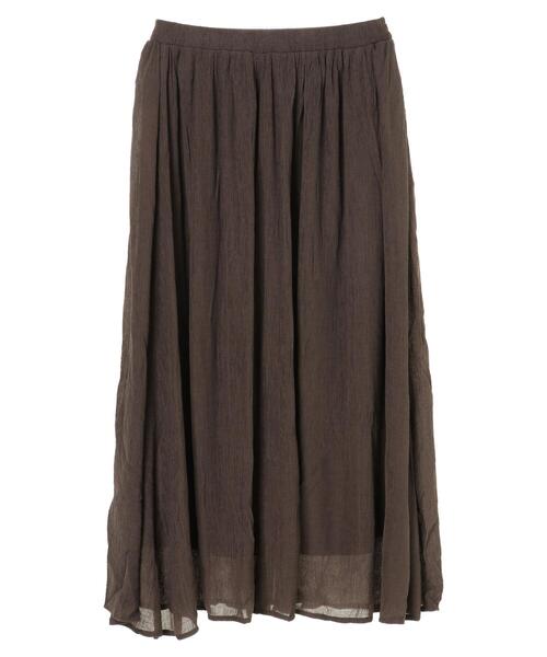 earth music&ecology（アースミュージックアンドエコロジー）の「楊柳クレープフレアスカート ＊（スカート・レディース・ベージュ/ブラウン/ミント/ホワイト系その他2・FREE）」の7枚目の写真