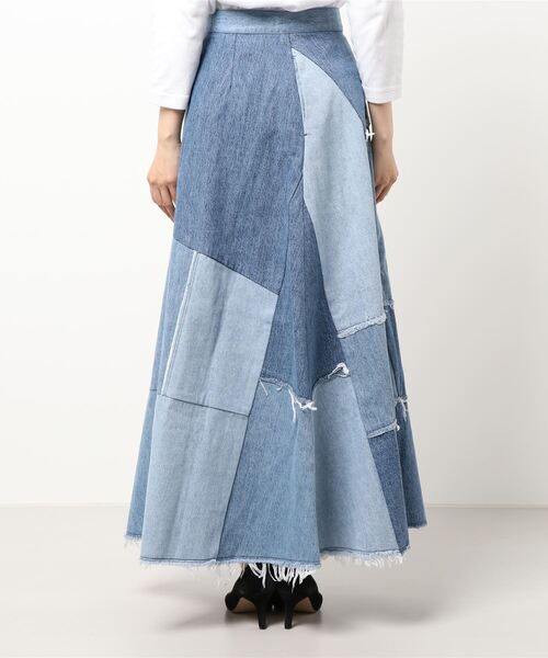MOUSSY（マウジー）の「PANEL LONG FLARE スカート（デニムスカート・レディース・ブラック/ブルー・1/2）」の14枚目の写真