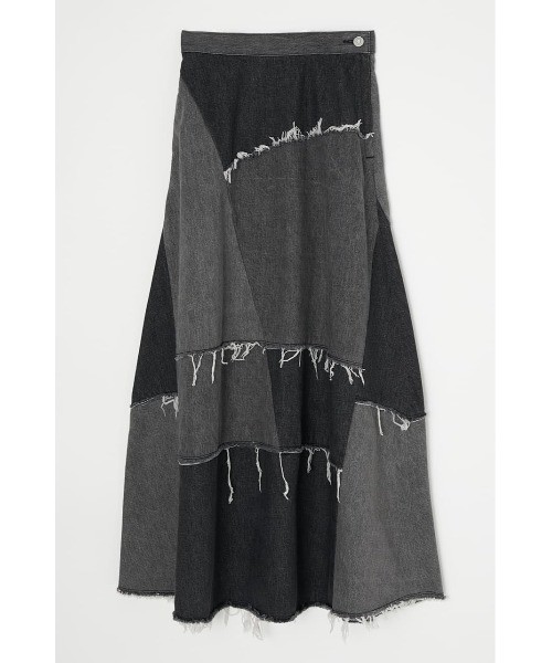 MOUSSY（マウジー）の「PANEL LONG FLARE スカート（デニムスカート・レディース・ブラック/ブルー・1/2）」の9枚目の写真