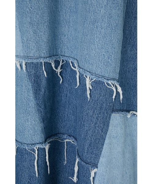 MOUSSY（マウジー）の「PANEL LONG FLARE スカート（デニムスカート・レディース・ブラック/ブルー・1/2）」の6枚目の写真