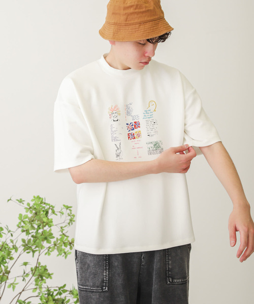 Mark Gonzales（マーク・ゴンザレス）の「Mark Gonzales×SOP　『別注』マークゴンザレスTシャツ(5分袖)B（Tシャツ/カットソー・メンズ・ライトベージュ/ホワイト/チャコールグレー・MEDIUM/LARGE）」の5枚目の写真