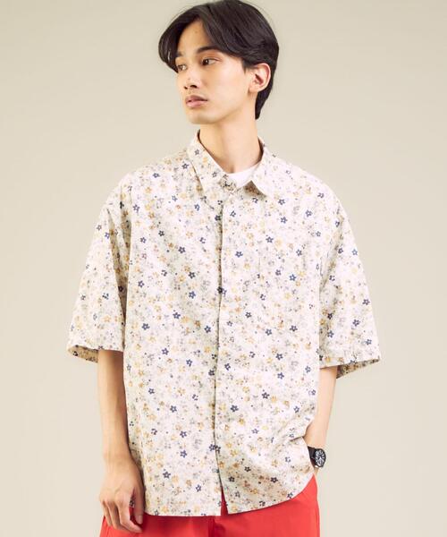 green label relaxing（グリーンレーベルリラクシング）の「CM DOMINIQUE プリント 半袖 シャツ 総柄（シャツ/ブラウス・メンズ・ベージュ/オリーブ/ダークブラウン・MEDIUM/SMALL/LARGE）」の5枚目の写真