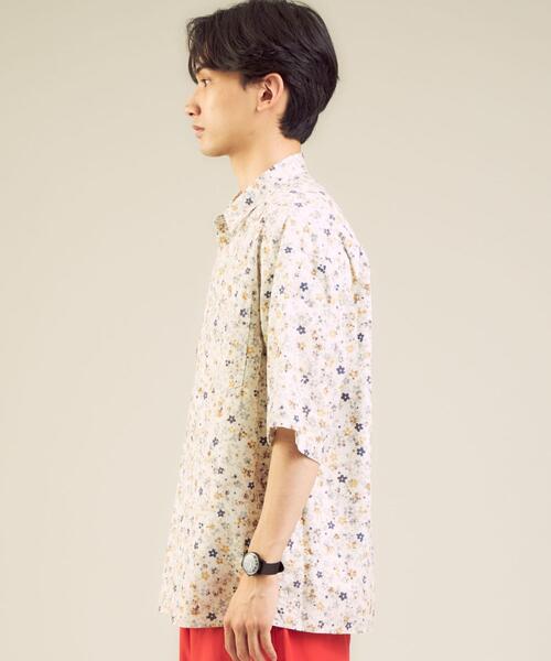 green label relaxing（グリーンレーベルリラクシング）の「CM DOMINIQUE プリント 半袖 シャツ 総柄（シャツ/ブラウス・メンズ・ベージュ/オリーブ/ダークブラウン・MEDIUM/SMALL/LARGE）」の7枚目の写真