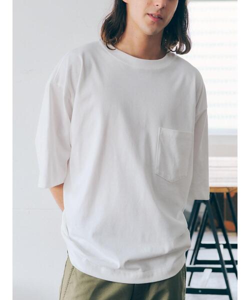 SEVENDAYS=SUNDAY（セブンデイズサンデイ）の「ヘビーウェイト半袖ポケットTEE　＊（Tシャツ/カットソー・レディース・オフホワイト/ブラック/オレンジ/グリーン/ベージュ・M/XL/S/L）」の12枚目の写真