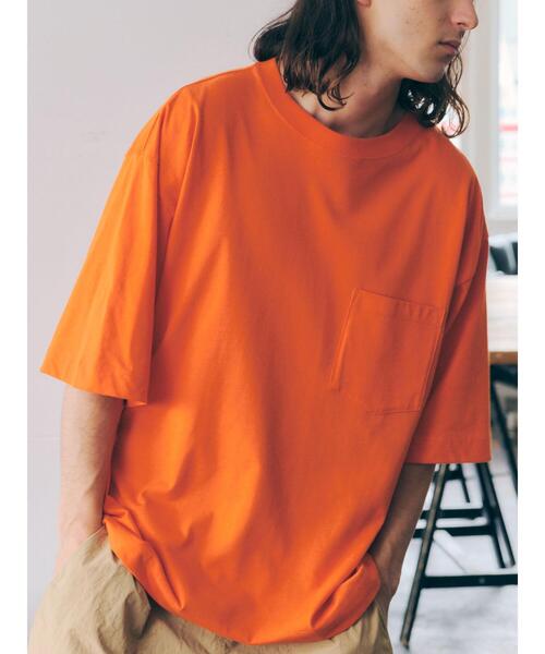 SEVENDAYS=SUNDAY（セブンデイズサンデイ）の「ヘビーウェイト半袖ポケットTEE　＊（Tシャツ/カットソー・レディース・オフホワイト/ブラック/オレンジ/グリーン/ベージュ・M/XL/S/L）」の15枚目の写真