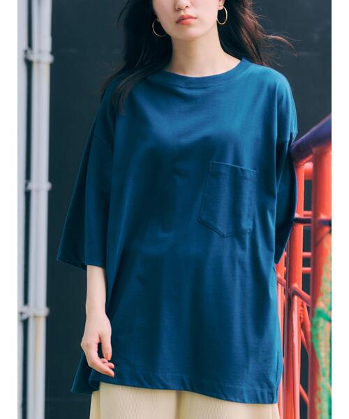 SEVENDAYS=SUNDAY（セブンデイズサンデイ）の「ヘビーウェイト半袖ポケットTEE　＊（Tシャツ/カットソー・レディース・オフホワイト/ブラック/オレンジ/グリーン/ベージュ・M/XL/S/L）」の18枚目の写真