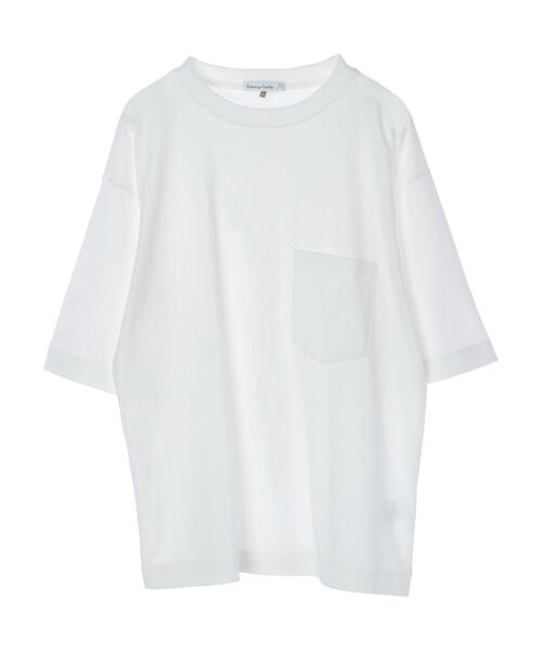 SEVENDAYS=SUNDAY（セブンデイズサンデイ）の「ヘビーウェイト半袖ポケットTEE　＊（Tシャツ/カットソー・レディース・オフホワイト/ブラック/オレンジ/グリーン/ベージュ・M/XL/S/L）」の9枚目の写真