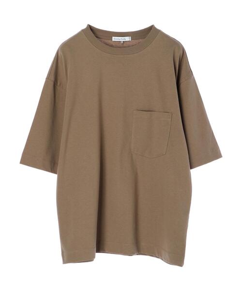 SEVENDAYS=SUNDAY（セブンデイズサンデイ）の「ヘビーウェイト半袖ポケットTEE　＊（Tシャツ/カットソー・レディース・オフホワイト/ブラック/オレンジ/グリーン/ベージュ・M/XL/S/L）」の7枚目の写真