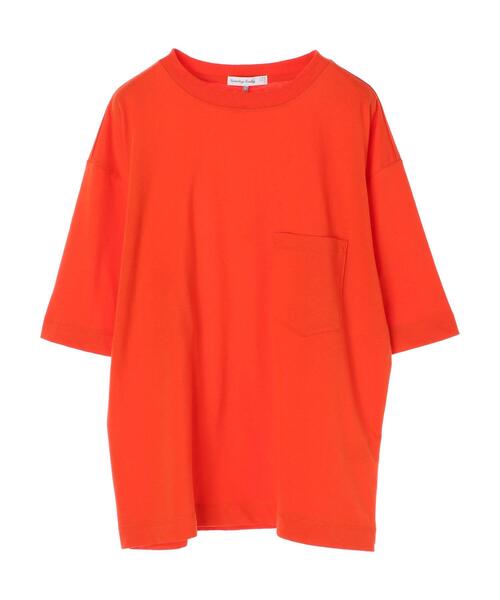 SEVENDAYS=SUNDAY（セブンデイズサンデイ）の「ヘビーウェイト半袖ポケットTEE　＊（Tシャツ/カットソー・レディース・オフホワイト/ブラック/オレンジ/グリーン/ベージュ・M/XL/S/L）」の6枚目の写真