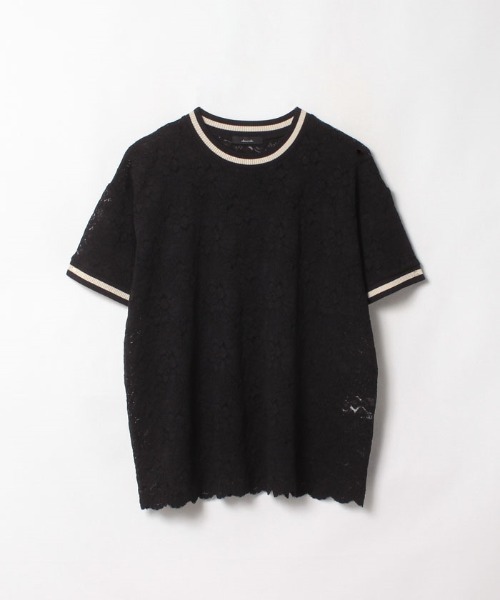 allureville(アルアバイル)の「ライントリミングレースT(Tシャツ/カットソー・レディース・オフホワイト/ブラック・2)」の2枚目の写真