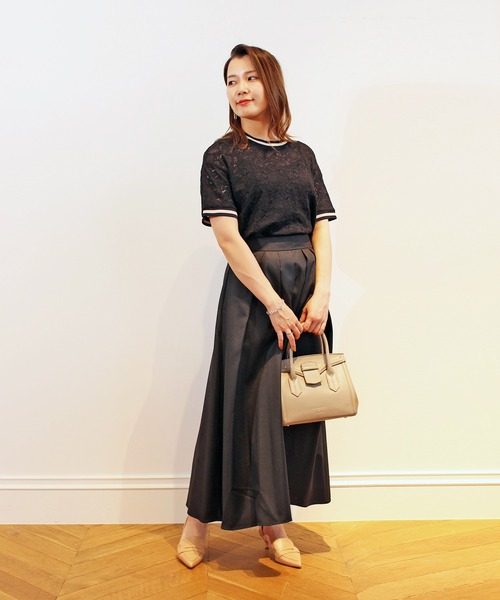 allureville(アルアバイル)の「ライントリミングレースT(Tシャツ/カットソー・レディース・オフホワイト/ブラック・2)」の8枚目の写真