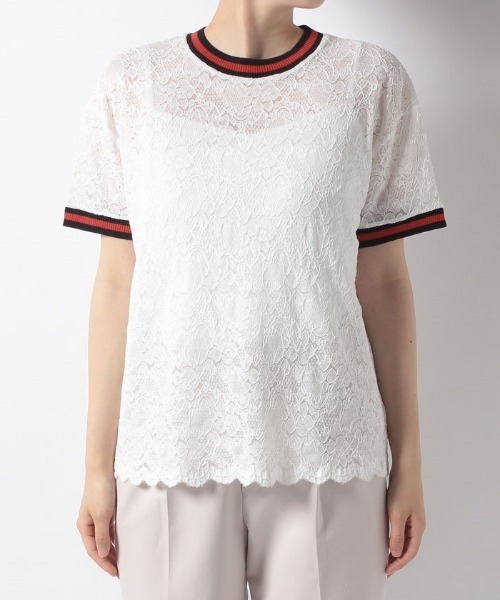allureville(アルアバイル)の「ライントリミングレースT(Tシャツ/カットソー・レディース・オフホワイト/ブラック・2)」の10枚目の写真