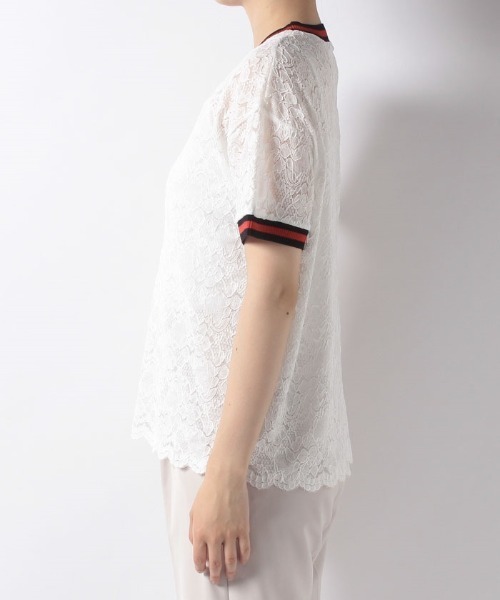 allureville(アルアバイル)の「ライントリミングレースT(Tシャツ/カットソー・レディース・オフホワイト/ブラック・2)」の11枚目の写真