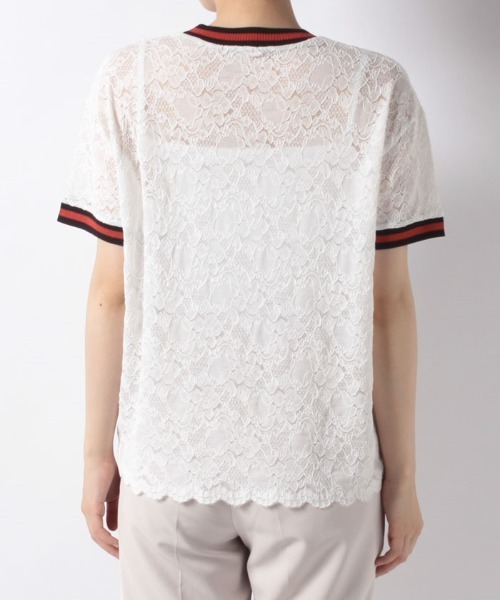 allureville(アルアバイル)の「ライントリミングレースT(Tシャツ/カットソー・レディース・オフホワイト/ブラック・2)」の12枚目の写真