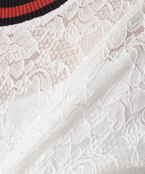 allureville(アルアバイル)の「ライントリミングレースT(Tシャツ/カットソー・レディース・オフホワイト/ブラック・2)」の14枚目の写真