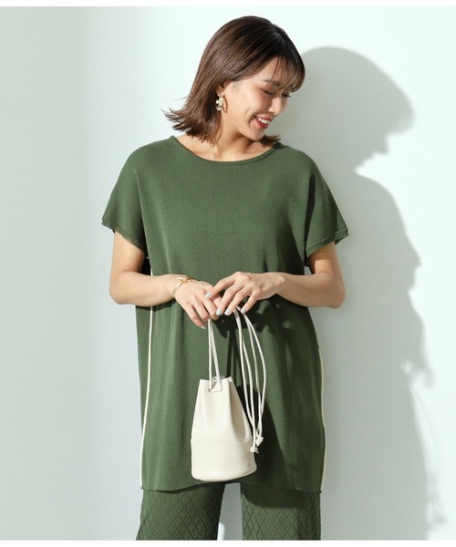 Alluge（アルージュ）の「配色ラインチュニック&透かしパンツ セットアップ（つなぎ/オールインワン・レディース・ブラック/カーキ・FREE）」の15枚目の写真