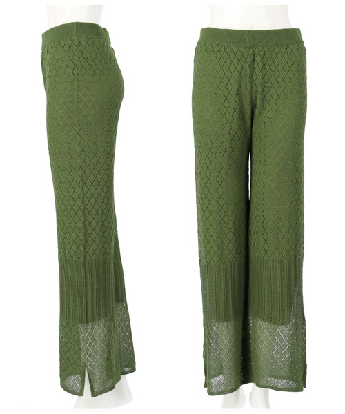 Alluge（アルージュ）の「配色ラインチュニック&透かしパンツ セットアップ（つなぎ/オールインワン・レディース・ブラック/カーキ・FREE）」の16枚目の写真