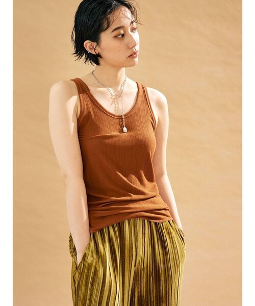 Ungrid（アングリッド）の「ランダムテレコカラータンクトップ（タンクトップ・レディース・ブラック/ブルー/アイボリー/キャメル・FREE）」の4枚目の写真