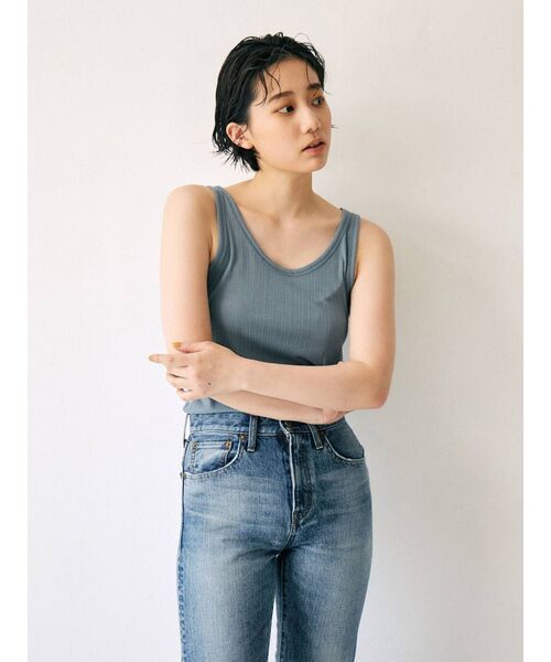 Ungrid（アングリッド）の「ランダムテレコカラータンクトップ（タンクトップ・レディース・ブラック/ブルー/アイボリー/キャメル・FREE）」の19枚目の写真