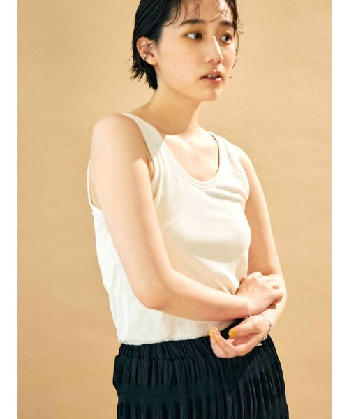Ungrid（アングリッド）の「ランダムテレコカラータンクトップ（タンクトップ・レディース・ブラック/ブルー/アイボリー/キャメル・FREE）」の21枚目の写真