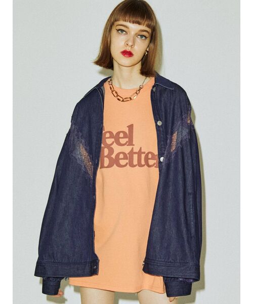 jouetie（ジュエティ）の「レトロ BIG Tシャツ（Tシャツ/カットソー・レディース・オフホワイト/ブラック・MEDIUM）」の5枚目の写真