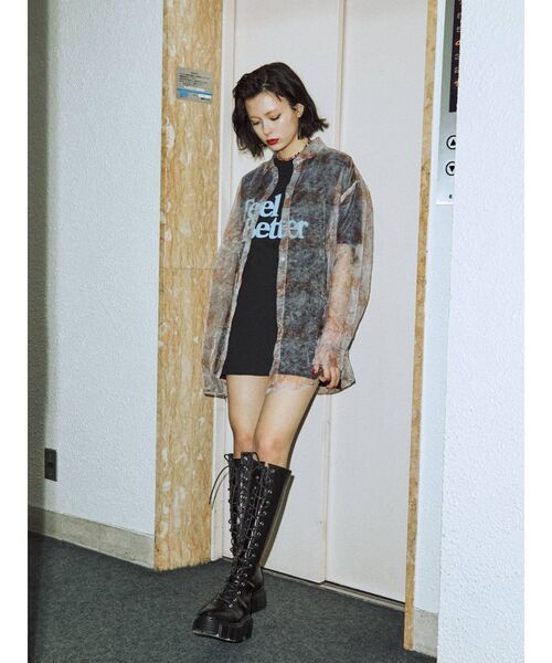 jouetie（ジュエティ）の「レトロ BIG Tシャツ（Tシャツ/カットソー・レディース・オフホワイト/ブラック・MEDIUM）」の11枚目の写真