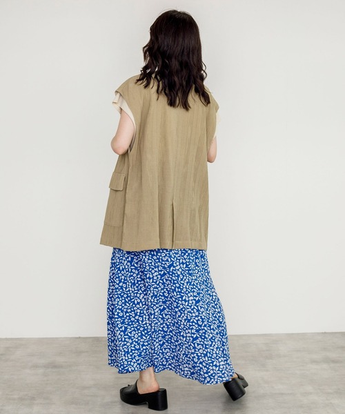 w closet（ダブルクローゼット）の「【新色追加】チェック調オーバーベスト（ベスト・レディース・ブラック/ベージュ/モカ・FREE）」の10枚目の写真