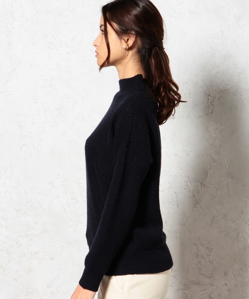 green label relaxing（グリーンレーベルリラクシング）の「GT R/N/W ボトルネック POニット 7G（ニット/セーター・レディース・オフホワイト/ネイビー/パープル・フリー）」の12枚目の写真