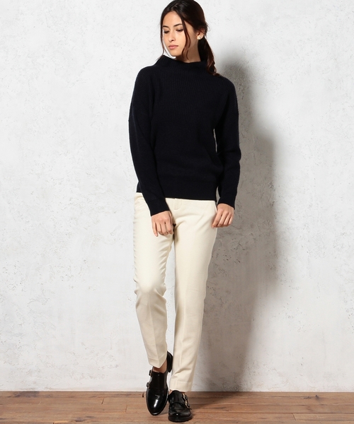 green label relaxing（グリーンレーベルリラクシング）の「GT R/N/W ボトルネック POニット 7G（ニット/セーター・レディース・オフホワイト/ネイビー/パープル・フリー）」の13枚目の写真