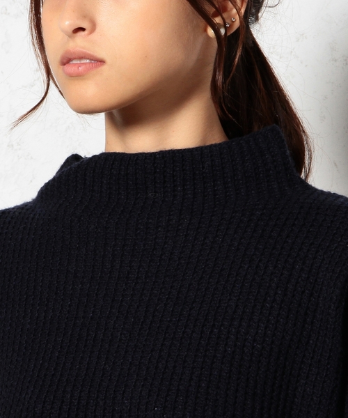 green label relaxing（グリーンレーベルリラクシング）の「GT R/N/W ボトルネック POニット 7G（ニット/セーター・レディース・オフホワイト/ネイビー/パープル・フリー）」の14枚目の写真