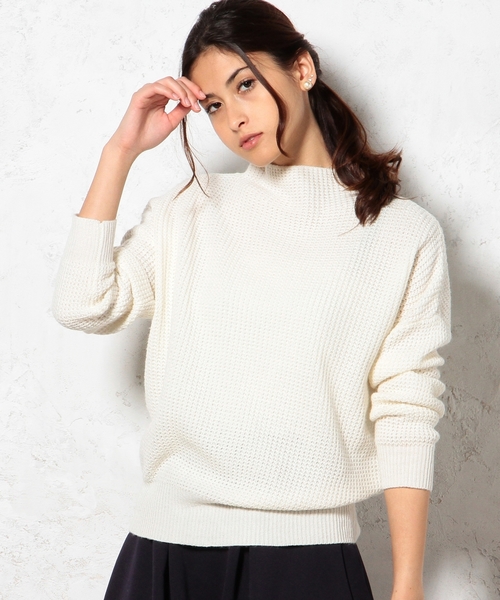 green label relaxing（グリーンレーベルリラクシング）の「GT R/N/W ボトルネック POニット 7G（ニット/セーター・レディース・オフホワイト/ネイビー/パープル・フリー）」の7枚目の写真