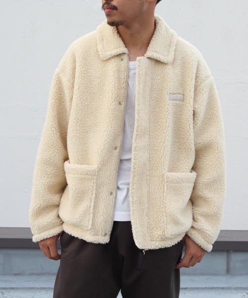 WILD THINGS(ワイルドシングス)の「WILD THINGS/ワイルドシングス フラッフィーボアブルゾン FLUFFY BOA BLOUSON WT21233KY(ブルゾン・メンズ・ナチュラル/ライトベージュ/ブラック・M/L)」の3枚目の写真