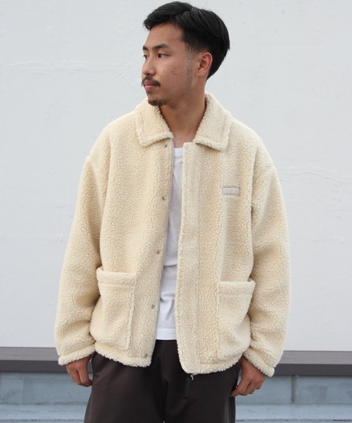 WILD THINGS(ワイルドシングス)の「WILD THINGS/ワイルドシングス フラッフィーボアブルゾン FLUFFY BOA BLOUSON WT21233KY(ブルゾン・メンズ・ナチュラル/ライトベージュ/ブラック・M/L)」の4枚目の写真
