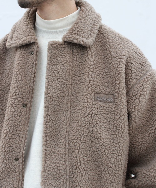 WILD THINGS(ワイルドシングス)の「WILD THINGS/ワイルドシングス フラッフィーボアブルゾン FLUFFY BOA BLOUSON WT21233KY(ブルゾン・メンズ・ナチュラル/ライトベージュ/ブラック・M/L)」の14枚目の写真