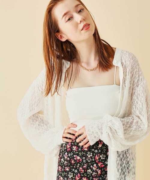 MADEMOISELLE ROPE'（マドモアゼル ロペ）の「<取り外し可能ストラップ付き>ベアトップ（Tシャツ/カットソー・レディース・ホワイト/ブラック/ダークブラウン・38）」の2枚目の写真