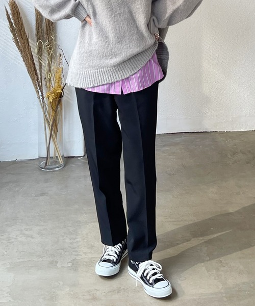 Shelly island(シェリーアイランド)の「ハイウエストテーパードパンツ(その他パンツ・レディース・ブラック/ダークグリーン/テラコッタ・FREE)」の1枚目の写真