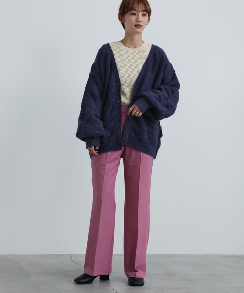 select MOCA（セレクトモカ）の「シャーリングデザインオーバーカーディガン（カーディガン/ボレロ・レディース・ベージュ/ブラウン/ネイビー・FREE）」の15枚目の写真