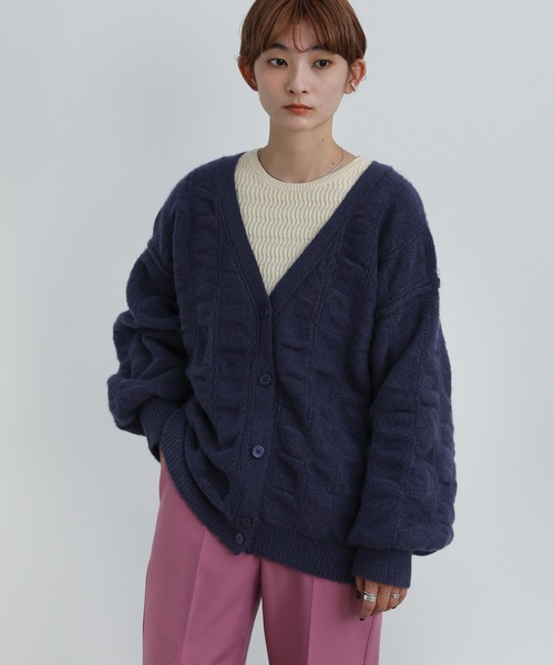 select MOCA（セレクトモカ）の「シャーリングデザインオーバーカーディガン（カーディガン/ボレロ・レディース・ベージュ/ブラウン/ネイビー・FREE）」の22枚目の写真