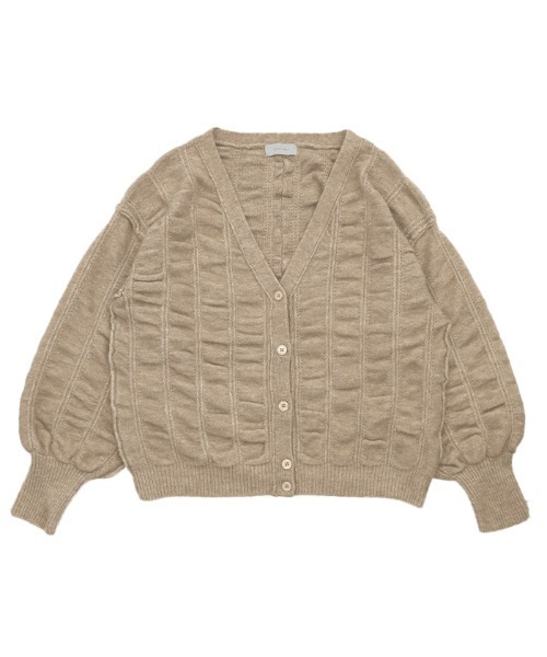 select MOCA（セレクトモカ）の「シャーリングデザインオーバーカーディガン（カーディガン/ボレロ・レディース・ベージュ/ブラウン/ネイビー・FREE）」の5枚目の写真