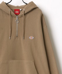 Dickies/ディッキーズ ビッグシルエット ワンポイント ミニロゴワッペン ハーフジップ スウェット パーカー